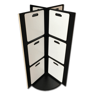 x display rack for retailer product displays